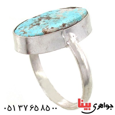 انگشتر فیروزه نیشاوری شجری دور ساده _کد:10817