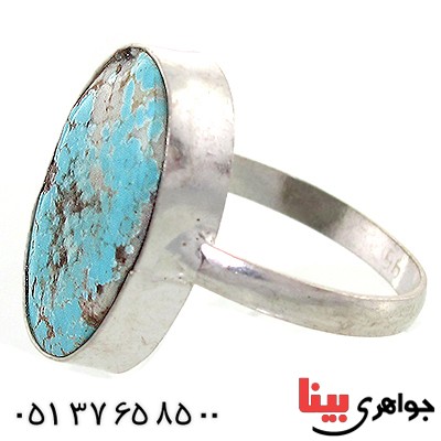 انگشتر فیروزه نیشاوری شجری دور ساده _کد:10817