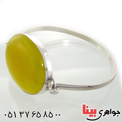 دستبند عقیق شرف الشمس درجه یک سنگ درمانی درشت و سنگین _کد:10828