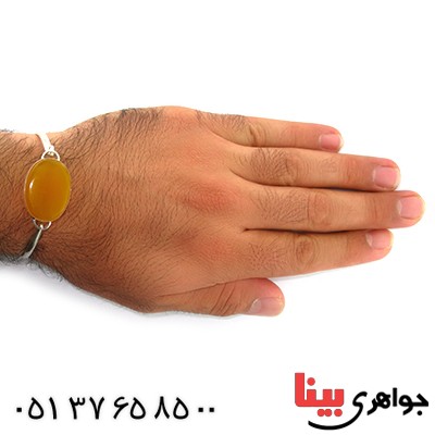 دستبند عقیق شرف الشمس درجه یک سنگ درمانی درشت _کد:10830