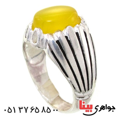 انگشتر عقیق شرف الشمس مردانه مدل مهیار _کد:10838