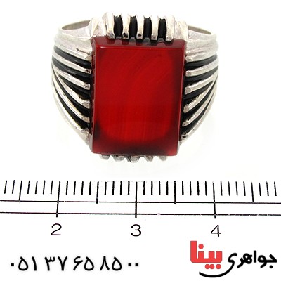 انگشتر عقیق قرمز خراسانی مردانه درشت _کد:10840