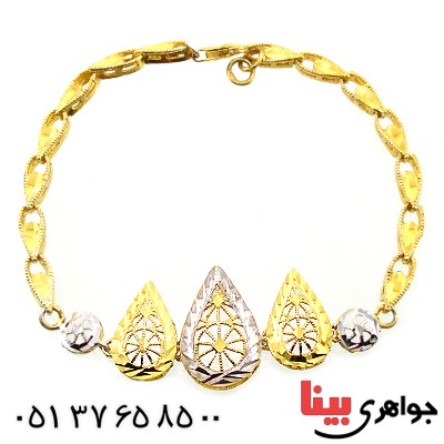 دستبند نقره زنانه طلایی _کد:10855