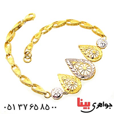 دستبند نقره زنانه طلایی _کد:10855