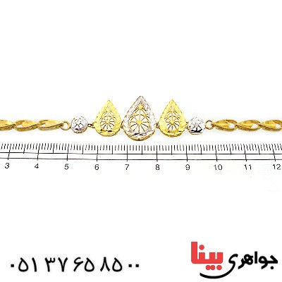 دستبند نقره زنانه طلایی _کد:10855