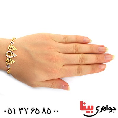 دستبند نقره زنانه طلایی _کد:10855