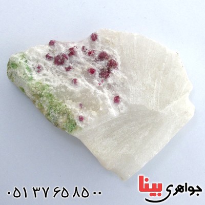 سنگ چند جواهر یاقوت سرخ و زمرد راف سنگ درمانی نماد پرچم ایران _کد:10896