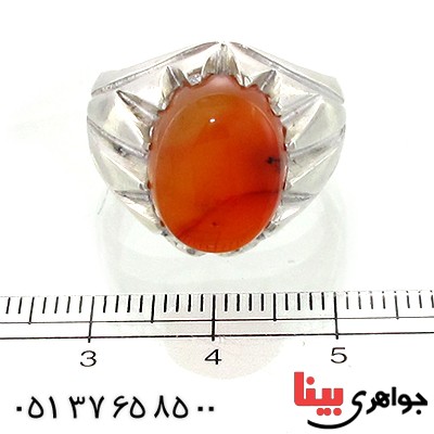 انگشتر عقیق یمنی مردانه دور چنگی _کد:10924