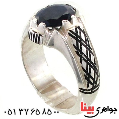 انگشتر یاقوت کبود کلاسیک سوهانی _کد:10925
