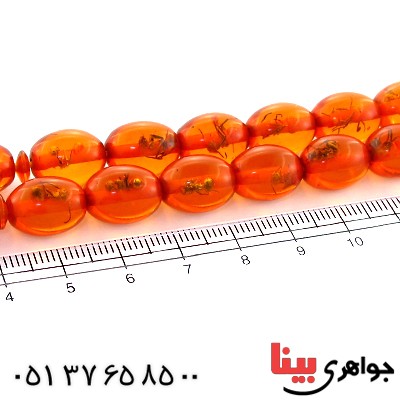 تسبیح کهربا پودری حشره ای 33 دانه ای خوشرنگ _کد:10935