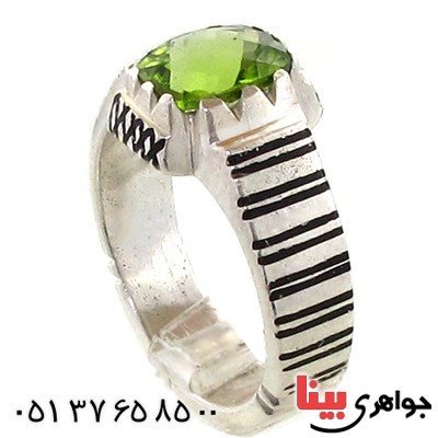 انگشتر زبرجد کلاسیک مدل خطوط _کد:10939