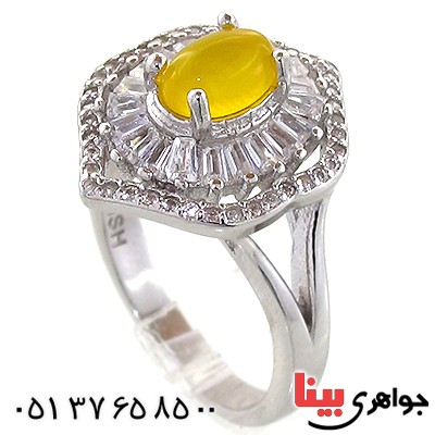 انگشتر عقیق شرف الشمس زنانه مدل ستاره _کد:10953