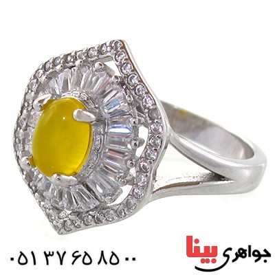 انگشتر عقیق شرف الشمس زنانه مدل ستاره _کد:10953