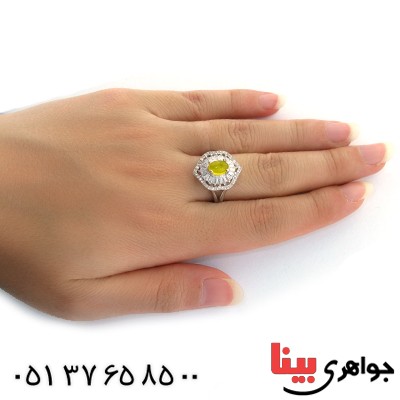 انگشتر عقیق شرف الشمس زنانه مدل ستاره _کد:10953