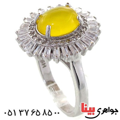 انگشتر عقیق شرف الشمس زنانه مدل خورشید _کد:10954