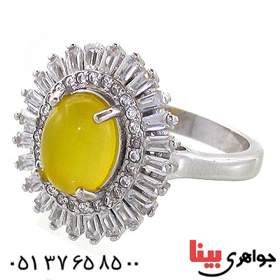 انگشتر عقیق شرف الشمس زنانه مدل خورشید _کد:10954
