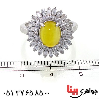 انگشتر عقیق شرف الشمس زنانه مدل خورشید _کد:10954