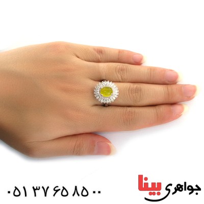 انگشتر عقیق شرف الشمس زنانه مدل خورشید _کد:10954