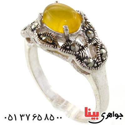 انگشتر عقیق شرف الشمس زنانه مارکازیتی مدل گیتی _کد:10963