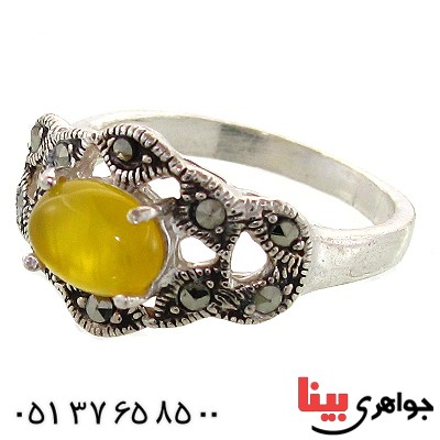 انگشتر عقیق شرف الشمس زنانه مارکازیتی مدل گیتی _کد:10963