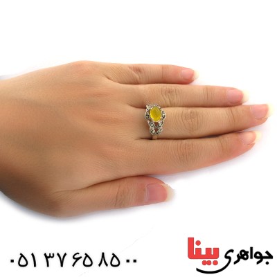 انگشتر عقیق شرف الشمس زنانه مارکازیتی مدل گیتی _کد:10963