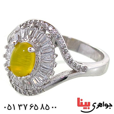 انگشتر عقیق شرف الشمس زنانه مدل رخشان _کد:10966