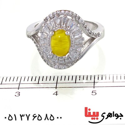 انگشتر عقیق شرف الشمس زنانه مدل رخشان _کد:10966