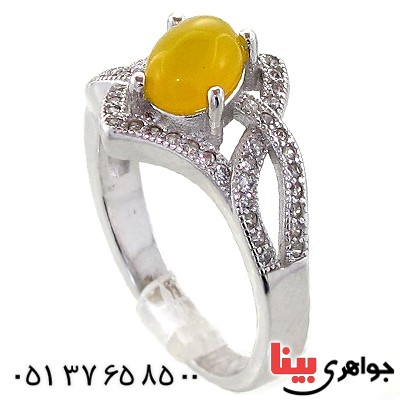 انگشتر عقیق شرف الشمس زنانه مدل ملیکا _کد:10968