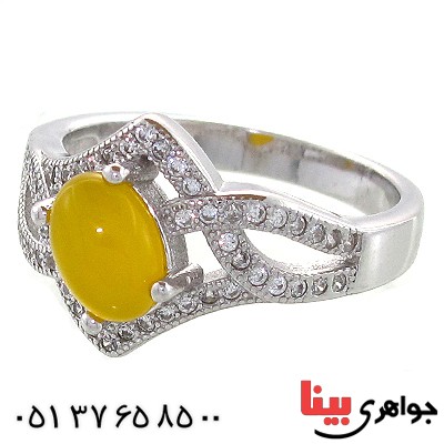انگشتر عقیق شرف الشمس زنانه مدل ملیکا _کد:10968