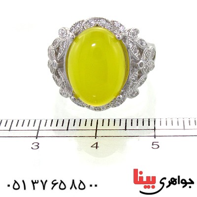 انگشتر عقیق شرف الشمس درشت زنانه مدل گل _کد:10969