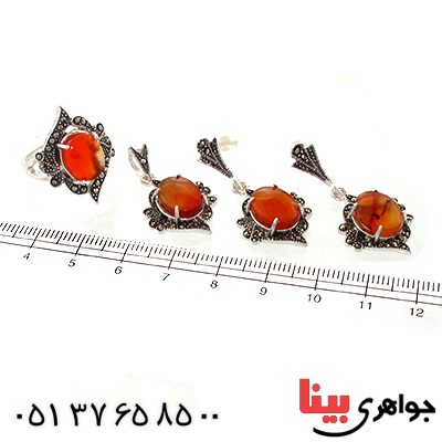 سرویس عقیق یمنی درشت زنانه مارکازیتی _کد:10980