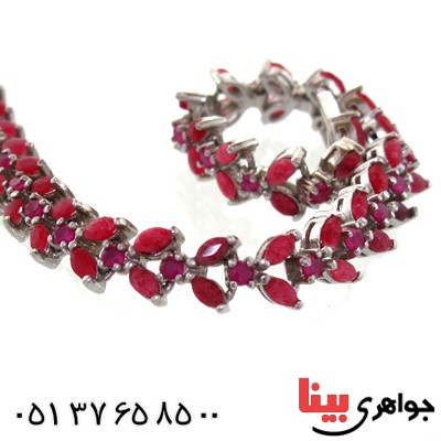دستبند یاقوت سرخ زنانه باشکوه _کد:1549