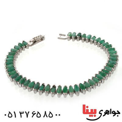 دستبند زمرد زنانه شیک و مجلسی _کد:1552