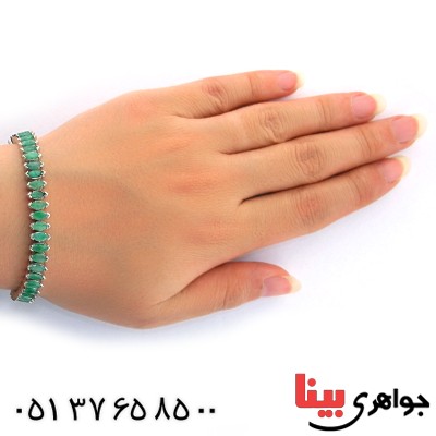 دستبند زمرد زنانه شیک و مجلسی _کد:1552