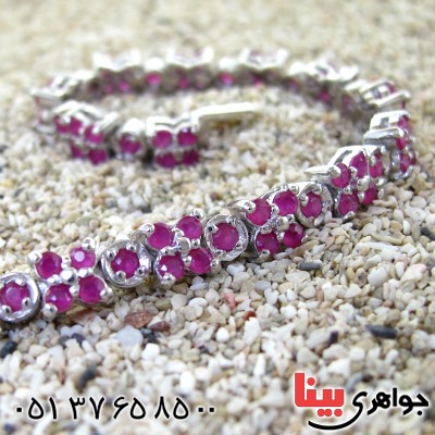 دستبند یاقوت سرخ زنانه مدل شکوفه مجلسی _کد:1555
