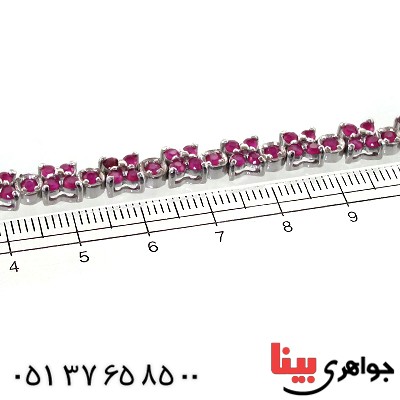 دستبند یاقوت سرخ زنانه مدل شکوفه مجلسی _کد:1555