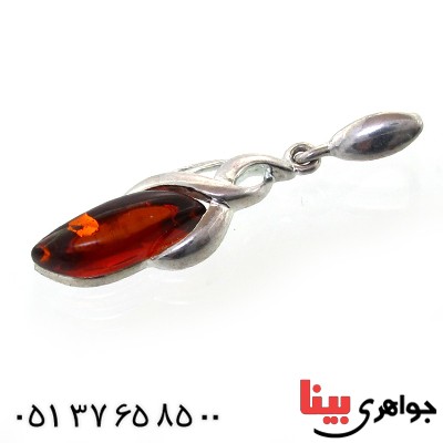 گردنبند کهربا درجه یک مدل برگ _کد:11006