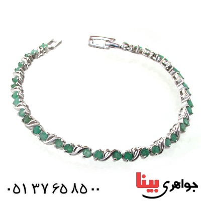 دستبند زمرد زنانه شیک و مجلسی _کد:11007