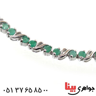 دستبند زمرد زنانه شیک و مجلسی _کد:11007