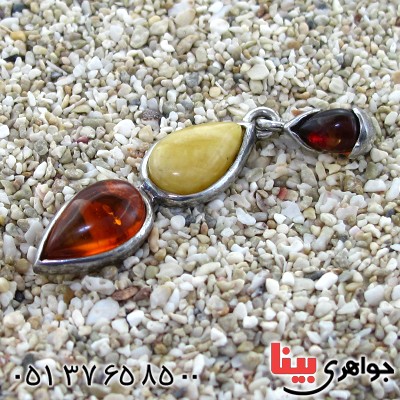 گردنبند کهربا درجه یک مدل آویز _کد:11009