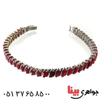دستبند یاقوت سرخ زنانه شیک و مجلسی _کد:11010