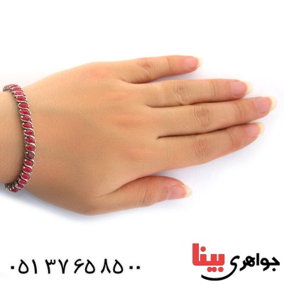 دستبند یاقوت سرخ زنانه شیک و مجلسی _کد:11010