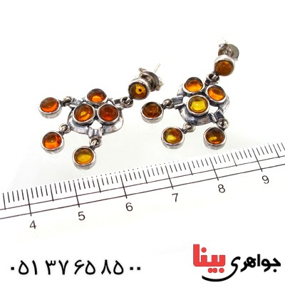 گوشواره کهربا درجه یک مدل فانتزی _کد:11015