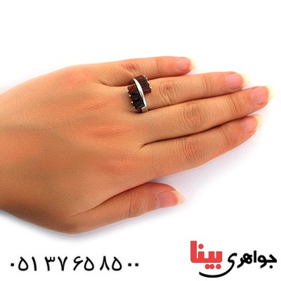 انگشتر کهربا درجه یک زنانه درشت مدل موج _کد:11019