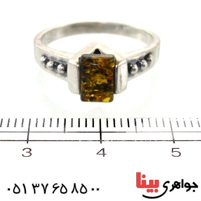 انگشتر کهربا درجه یک زنانه مدل عتیقه و قدیمی _کد:11020