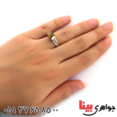 انگشتر کهربا درجه یک زنانه مدل عتیقه و قدیمی _کد:11020