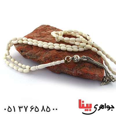 تسبیح عاج فیل آفریقایی 101 دانه ای بیضی کلکسیونی _کد:1560