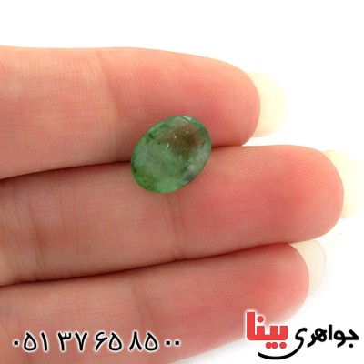 نگین انگشتر زمرد خوش تراش بیضی شکل _کد:11040