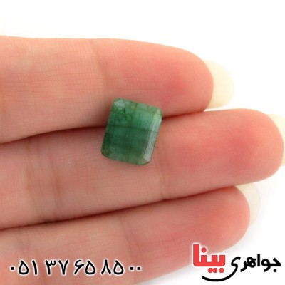 نگین انگشتر زمرد خوشرنگ مستطیلی _کد:11042