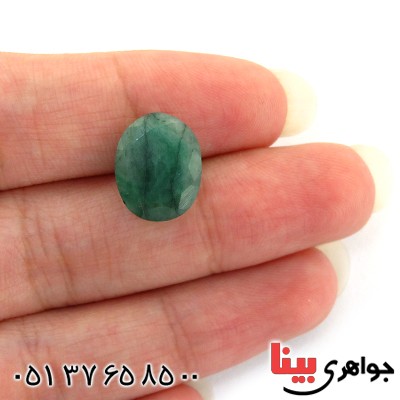 نگین انگشتر زمرد خوشرنگ بیضی شکل _کد:11046